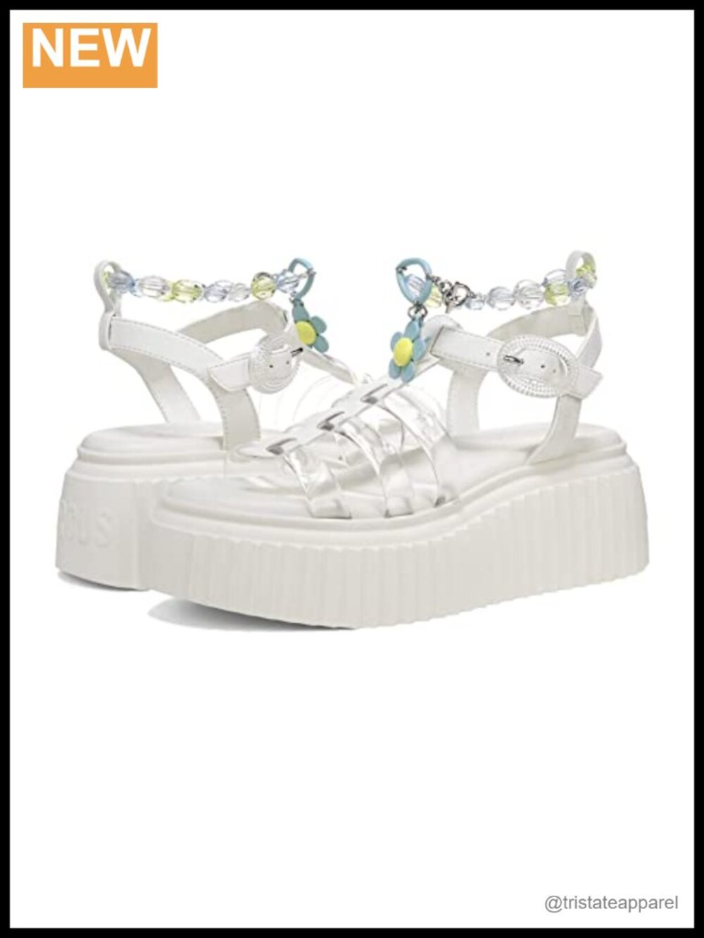 Circus NY Ester Platform Sandal with Jelly Straps and Beaded Anklet
